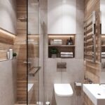 Salle de bain moderne et bien aménagée