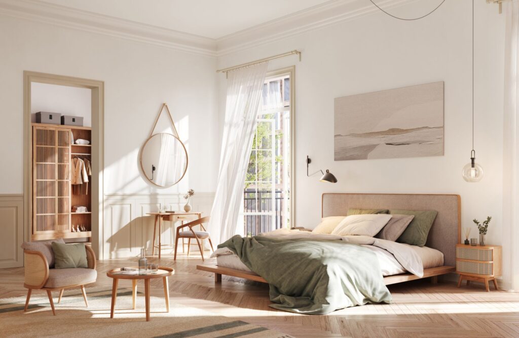 chambre lumineuse meublé